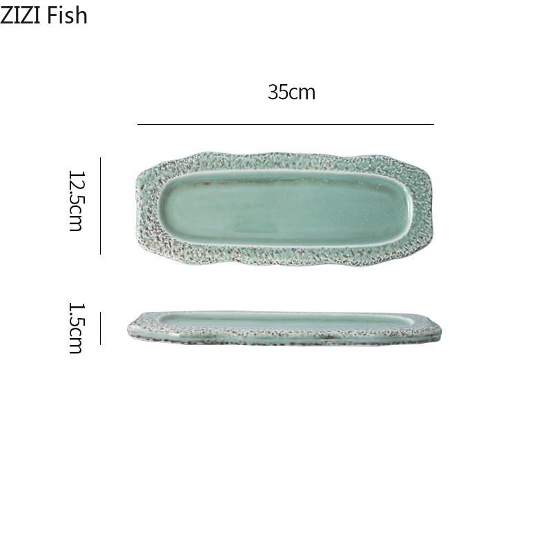 Vintage Changpan Hotel Restaurant Dining Sushi Plate Afternoon Tea Dim Sum Dessert Plate Japanese Household Ceramic Tableware