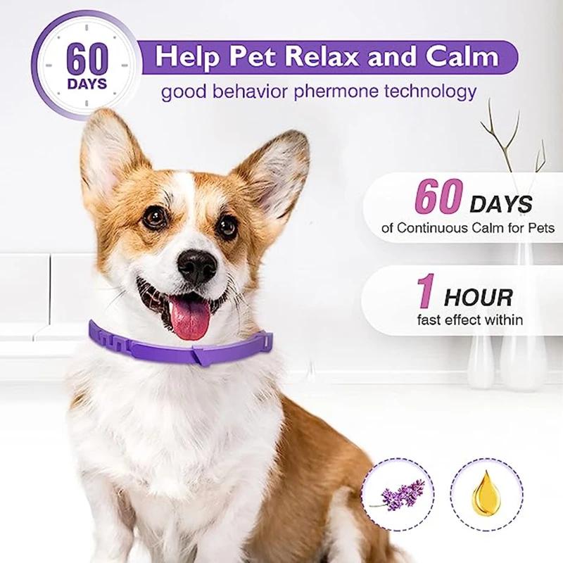 Dog Calming Collars Relieve Doggie Anxiety Natural Comfortable Adjustable Pheromone Neck Strap Remove Restlessness Pet Supplies