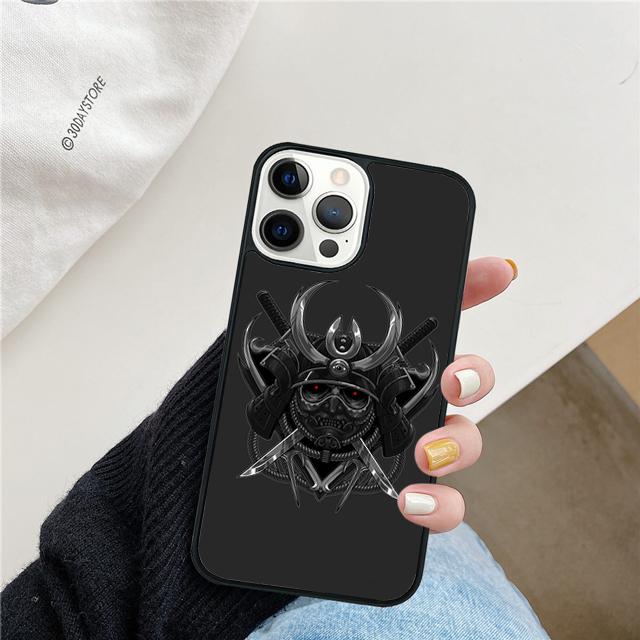 Japan Samurai Helmet Phone Case Cover For iPhone 17 Air 15 16 14 13 12 Pro Max 11 Pro Max Plus Coque Shell