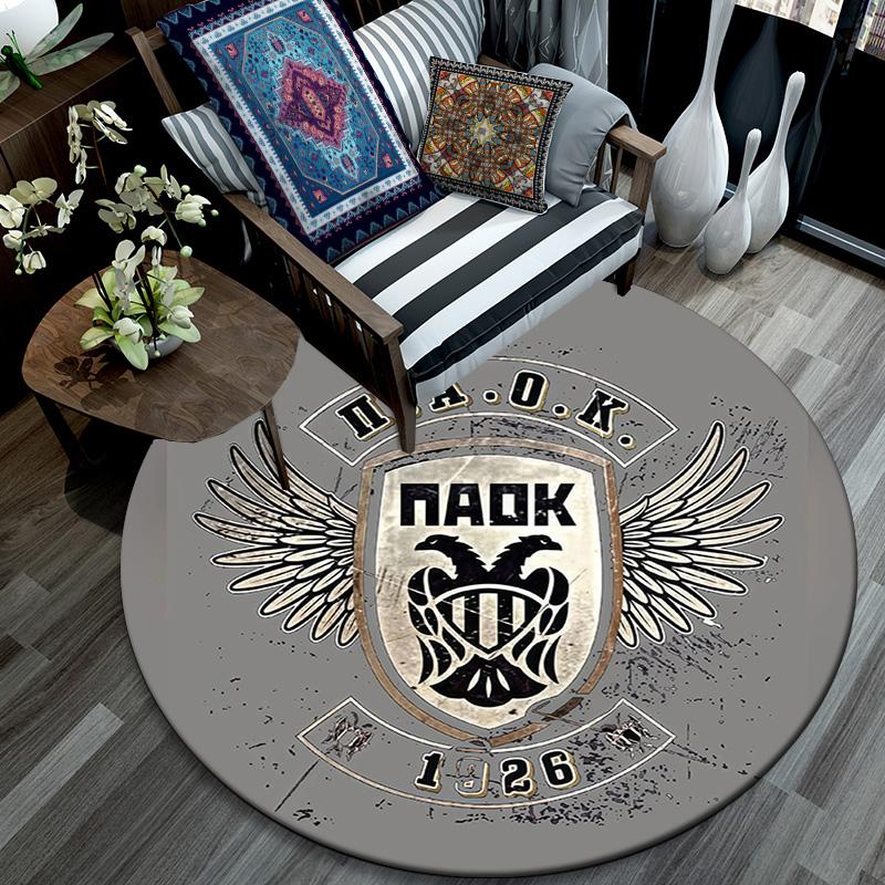 PAOK Round Area Rug,Carpet Rug for Living Room Bedroom Sofa Playroom Decor,Non-slip Floor Mat