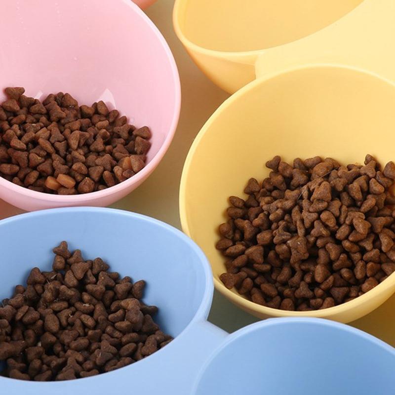 Cats Food Bowl for Indoor Cats Tilted Water Bowl Food Dispenser Non Slip Stress Relief of Whisker Fatigue Safe Materi