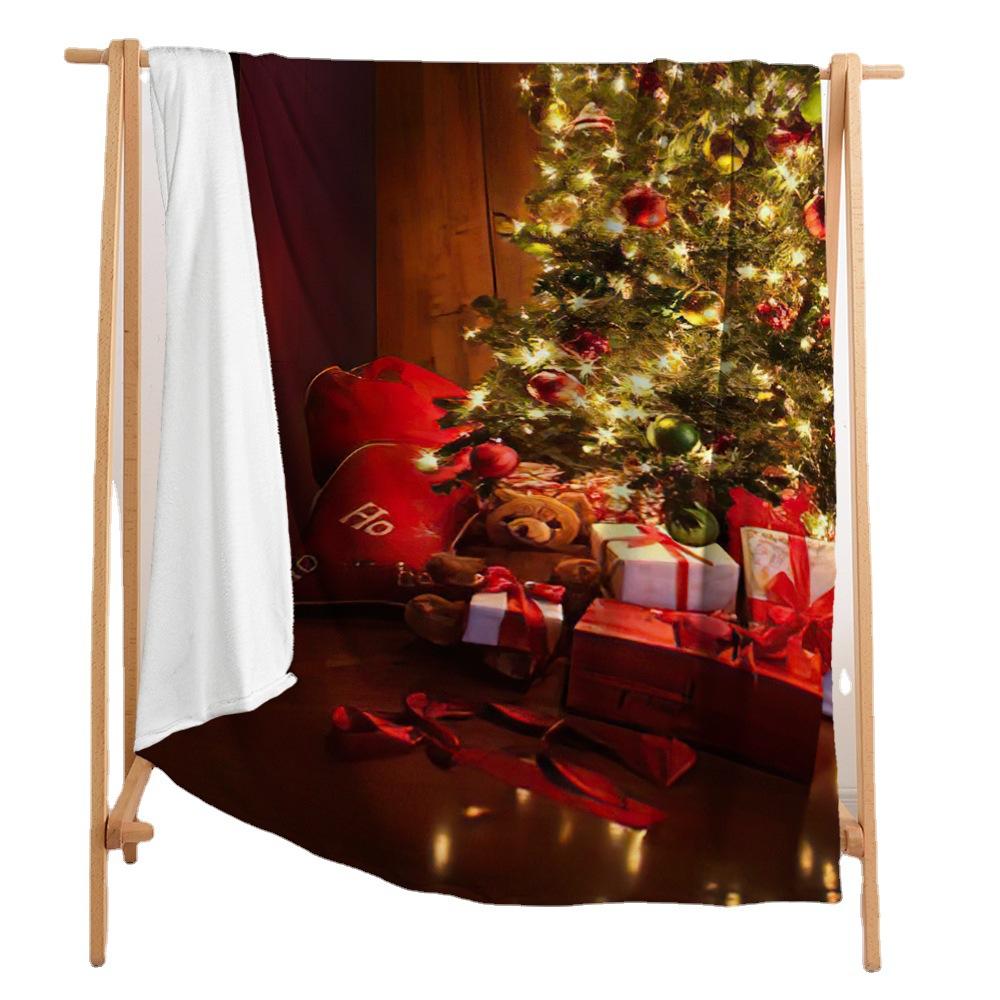 Flannel Blanket Red Christmas Bedroom Blanket European And American Size Blanket Digital Printing
