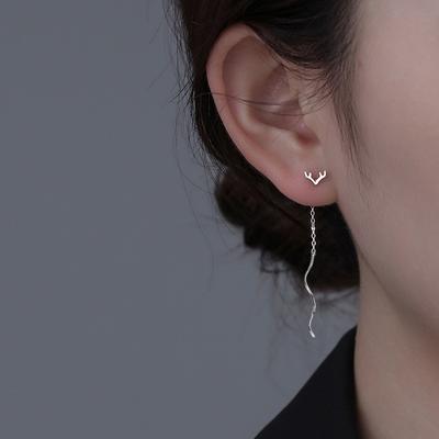 Yilu Has Your Deer Earrings For Women'S Fashion Christmas New Wavy Fringed Antlers Earphones Long And Thin