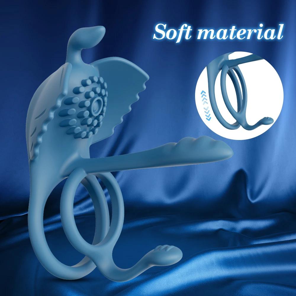 Penis Vibrating Cock Ring Delayed Ejaculation Stimulator Penis Ring Sex Toys for Men Couple Male Cock Rings Goods for Adults 18+