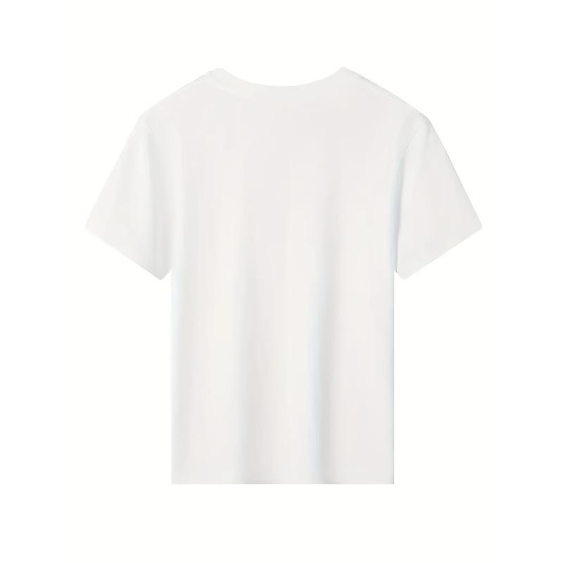 T-shirt a maniche corte per bambina, taglia europea, con stampa a lettere rosa
