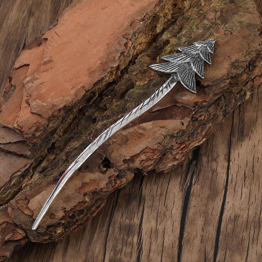 Nordic Retro Viking Christmas Tree Hairpin for Women's Updo