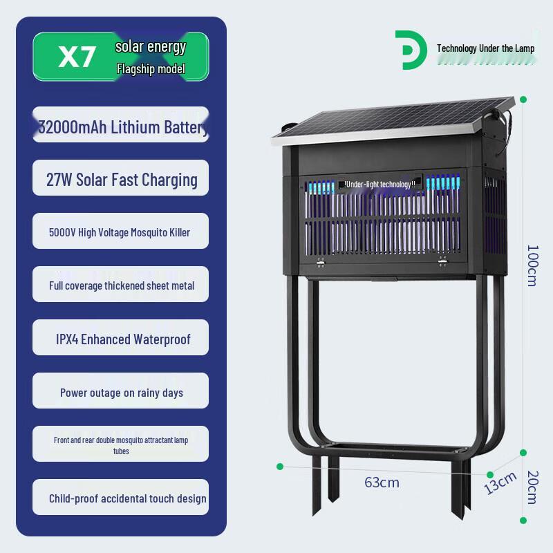 Outdoor Solar Waterproof Mosquito and Insect Killer Lamp