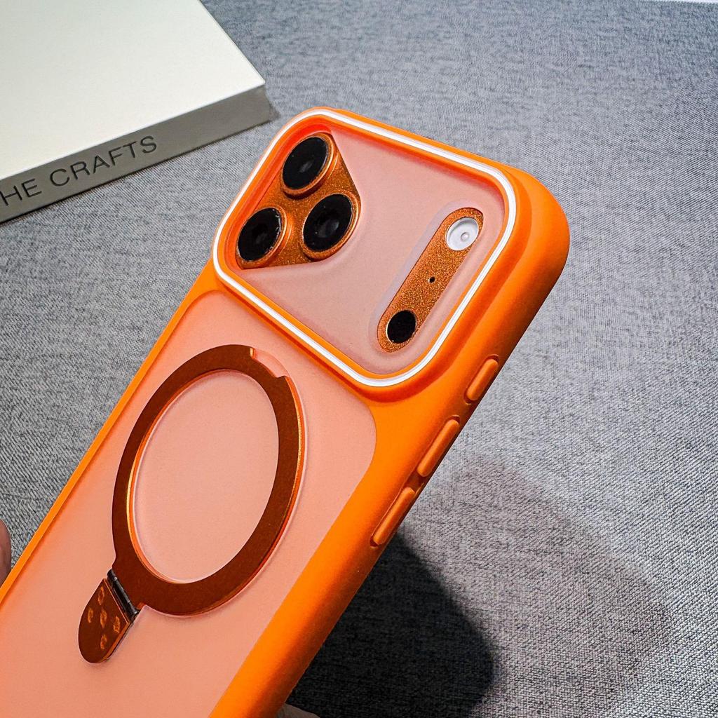 iPhone 17 Pro Max Magnetic Stand Case, Skin-Feel Matte, Drop-Proof Protective Cover for iPhone 13-16