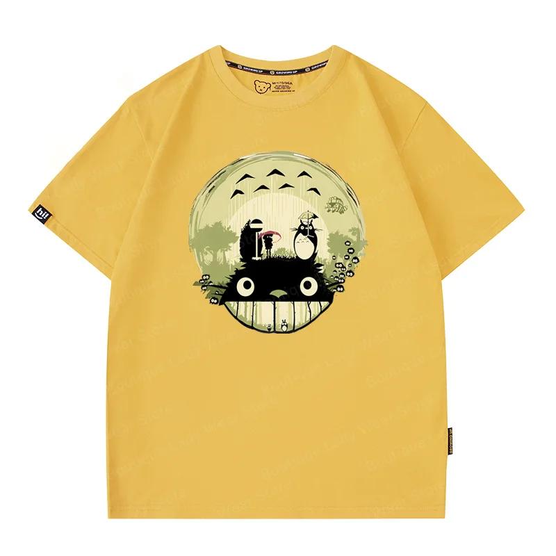 Miyazaki Totoro Summer Fashion Brand Short-Sleeved Women T-Shirt Short Sleeve Y2K Style Couple Man Women T-shirt