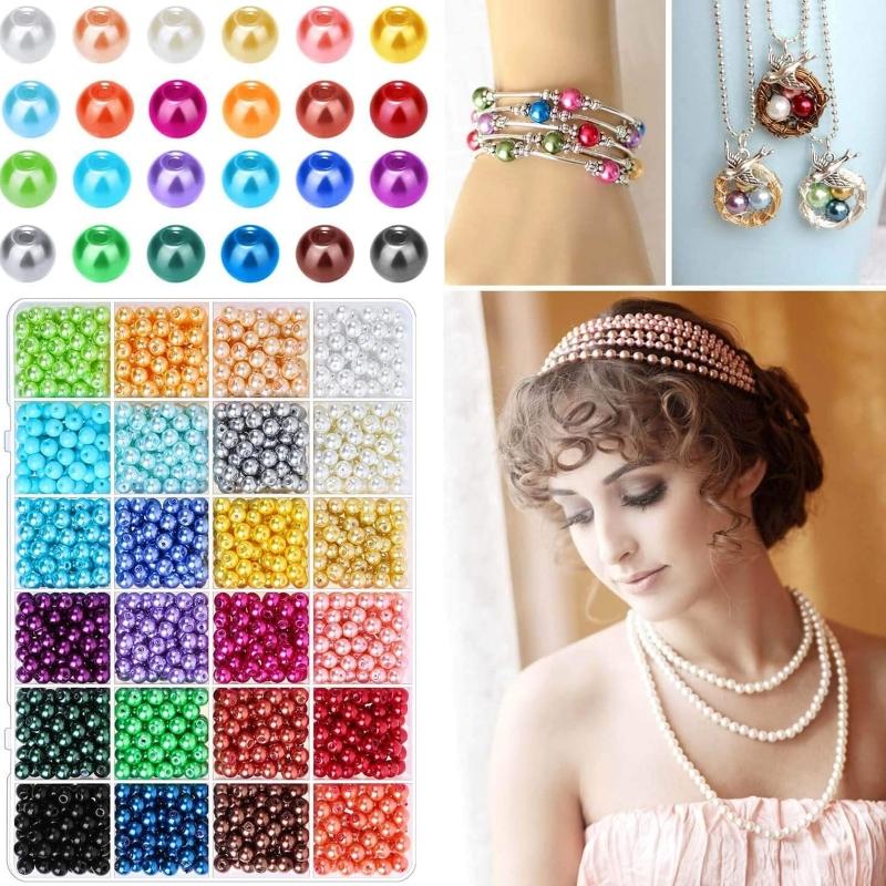 1680Pieces 6MM Bracelets Beads Making Set Beads Assortments Kit   Spacer Beads for Adult DIY Bracelet Earring Necklace