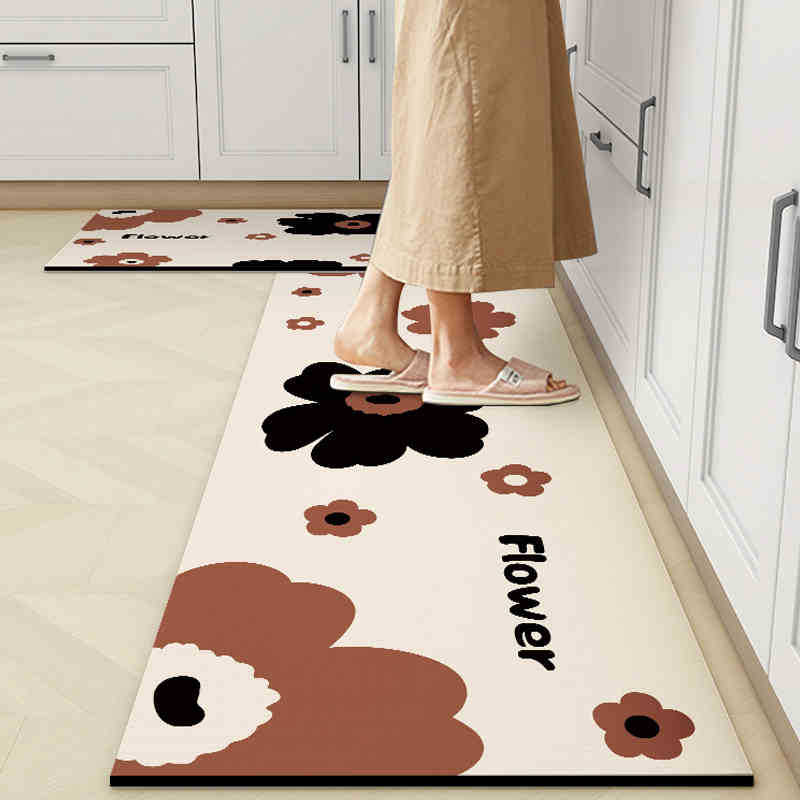 Small Fresh Kitchen Floor Mat, Water-Absorbing And Oil-Absorbing Floor Mat, Household Non-Slip, Wear-Resistant And Dirt-Resistant Floor Mat, Easy