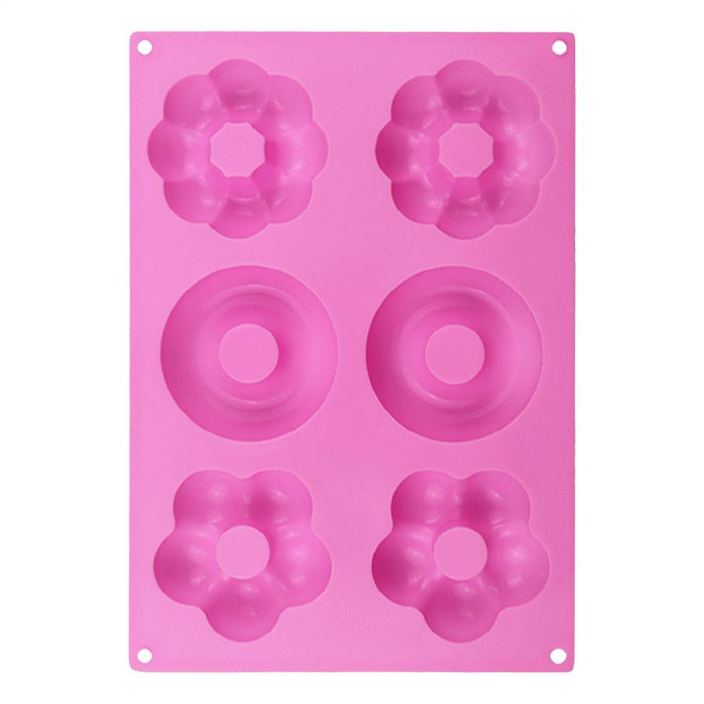 

Heat Resistant Silicone Donut Mold 6 Holes Silicone Donut Mold Bagel Pan Resistant Doughnut Moulds Tray Silicone Donut Pan