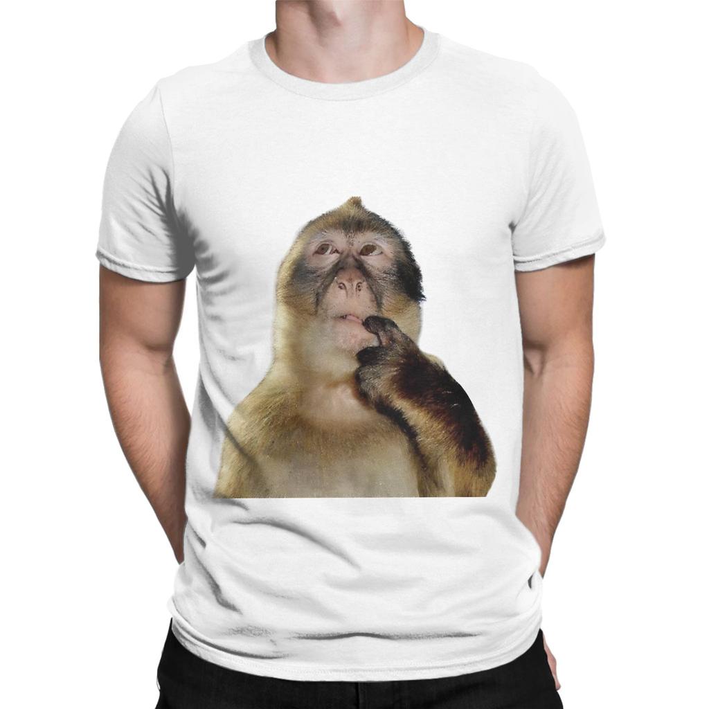 Funny Monkey Thinking Meme Funny 100 Cotton TShirt Bib Punch The Monkey Tees Tops For Unisex
