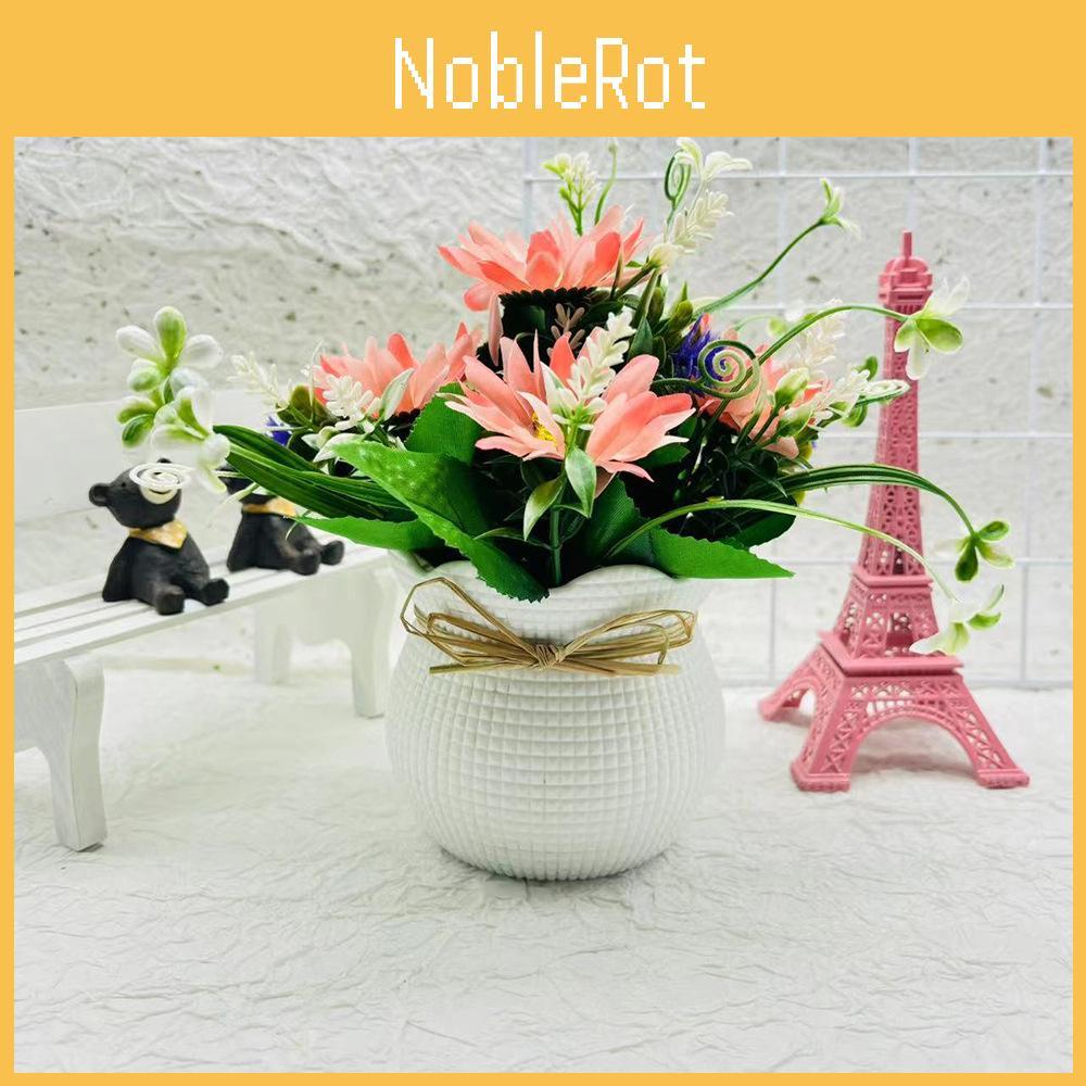 Chrysanthemum Sunflower Square Pot Faux Potted Plant For Living Room Tabletop