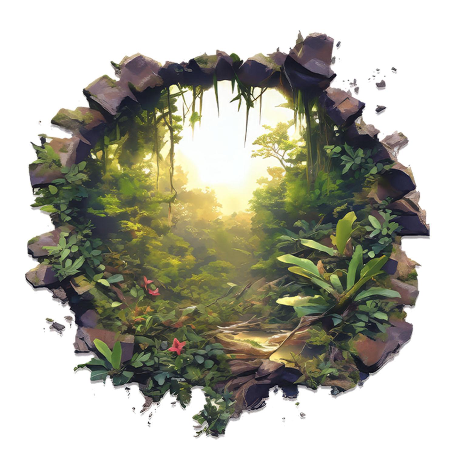 

3D Наклейка на стену с растениями Домашний декор для спальни, гостиной, коридора, наклейка на стену 45x45cm разноцветный