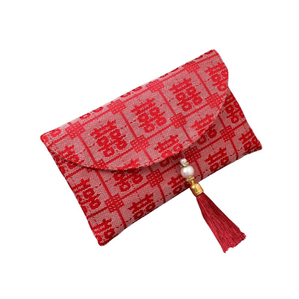 Magnetic Snap New Year Gift Bag Traditional Lucky Money Packet Red Wallet Wedding Ceremony