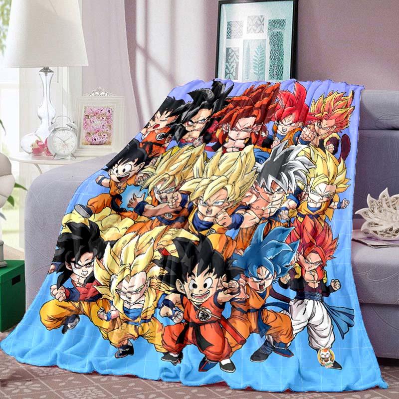 Dragon Ball Print Blanket Warm Comfortable Flannel Blanket for Bedrooms, Sofas, Beds, Chairs, Picnics, Travel -LXR21