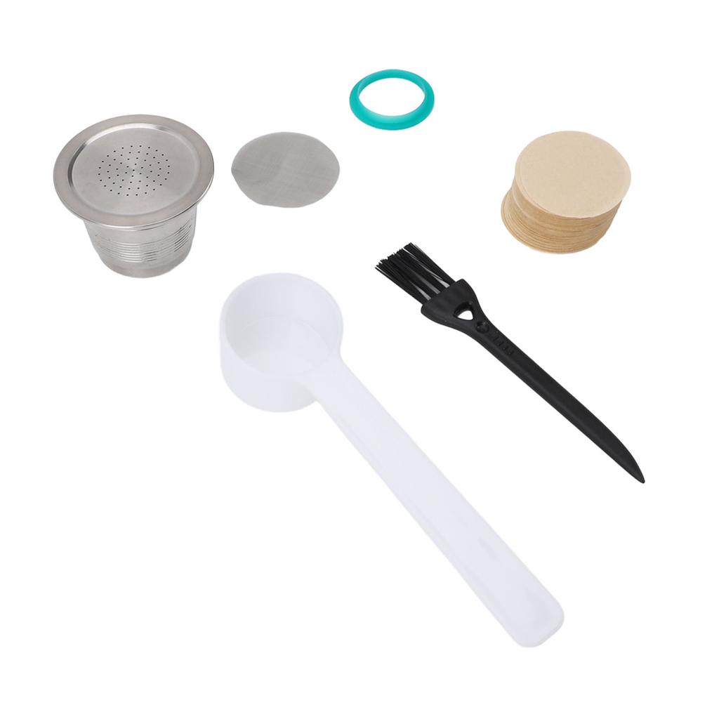 Coffee Capsule Filter Paper Set Reusable Easy Cleaning Stainless Steel Coffee Pods with 100pcs