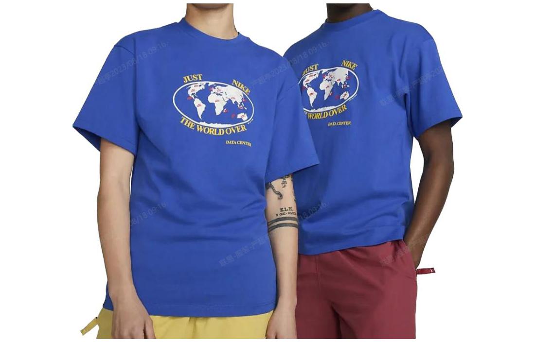 Nike Drop Shoulder Sleeve T Shirt Unisex Blue FB2750-480 XXL