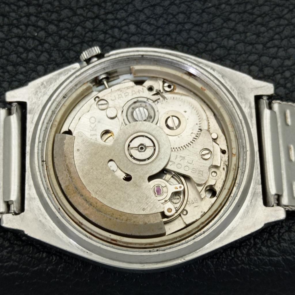 VINTAGE SEIKO 5 AUTOMATIC 7009A JAPAN MENS BLACK COLOR DIAL WATCH a500100-2 R151a-a500100