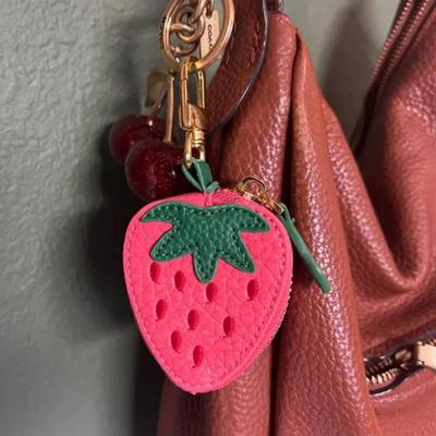 Cute Fruit Shape Coin Purse Keychain Bag Hanging Zipper Earphone Bag For Women Girls Gift