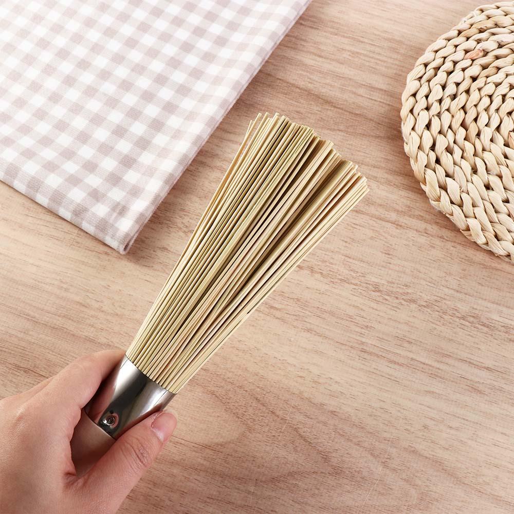 Traditional Durable Natural Wooden Handle Wok Brush Pot Pan Cleaner Cleaning Tool Dish Scrubber