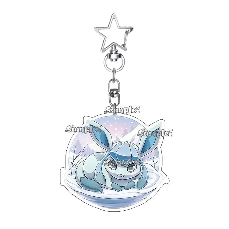 Eevee Acrylic Keychain Anime Cartoon Umbreon Jolteon Leafeon Sylveon Cute Character Accessory Backpack Pendant Decoration Gift