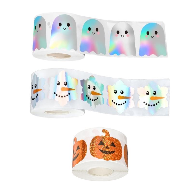 500 Sheets Holiday Label Sticker 2Pcs Set Office Sealing Labels Decorative Adhesive Decal For Party Decoration