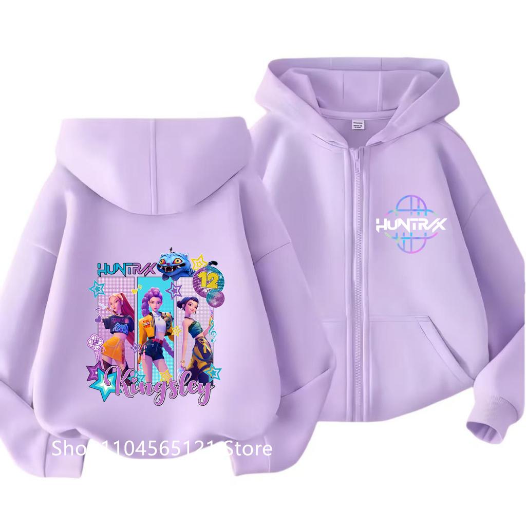 Zip Up Sweatshirts Kpop Demon Hunters Hoodie Children Clothes Kid Girls Boys Sweatshirt Sajaboys Zipper Hoody Baby Casual Tops