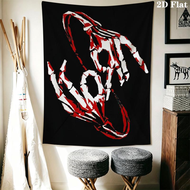 Korn Wall Tapestry Aesthetic Wall Hanging Printed Fabric Blanket Decorative Tapestries for Bedroom Living Room Home Decor