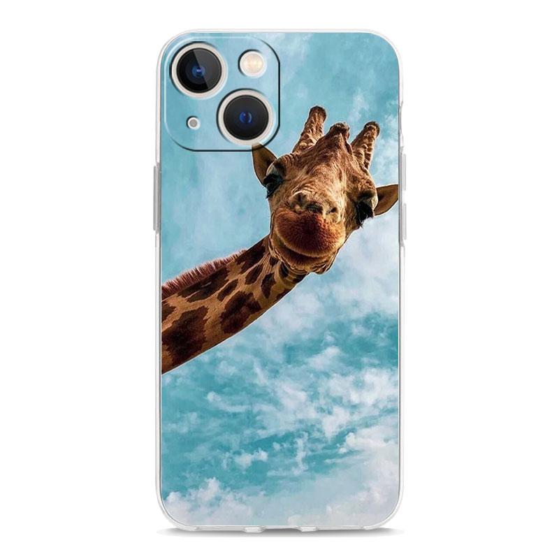 Giraffe Illustration Phone Case For iPhone 11 Cases iPhone 15 12 13 14 16 Pro Max X XR XS 14 15 Plus 16Pro iPhone16 Clear Cover