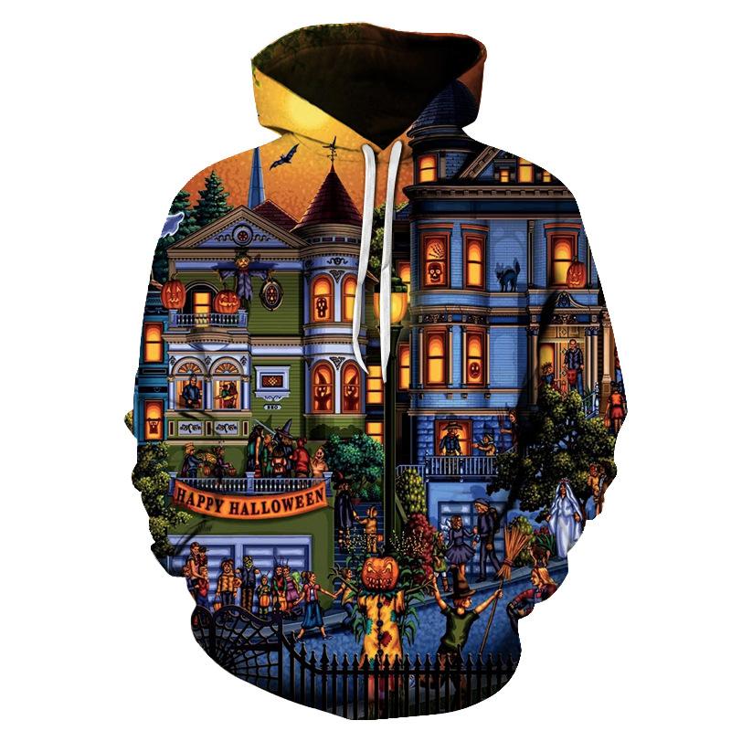 Jaro podzim pánská mikina s kapucí halloween horor dýňová hlava muži dámská mikina 3D tisk móda pouliční svetr Harajuku tepláková souprava