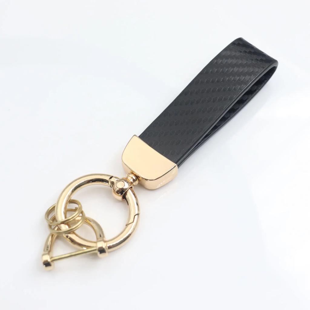 Car Sleek Carbon Fiber Style Keychain - 360° Rotatable, Universal Fit with Anti-Lost D-Ring, Durable for Men & Women Amagi