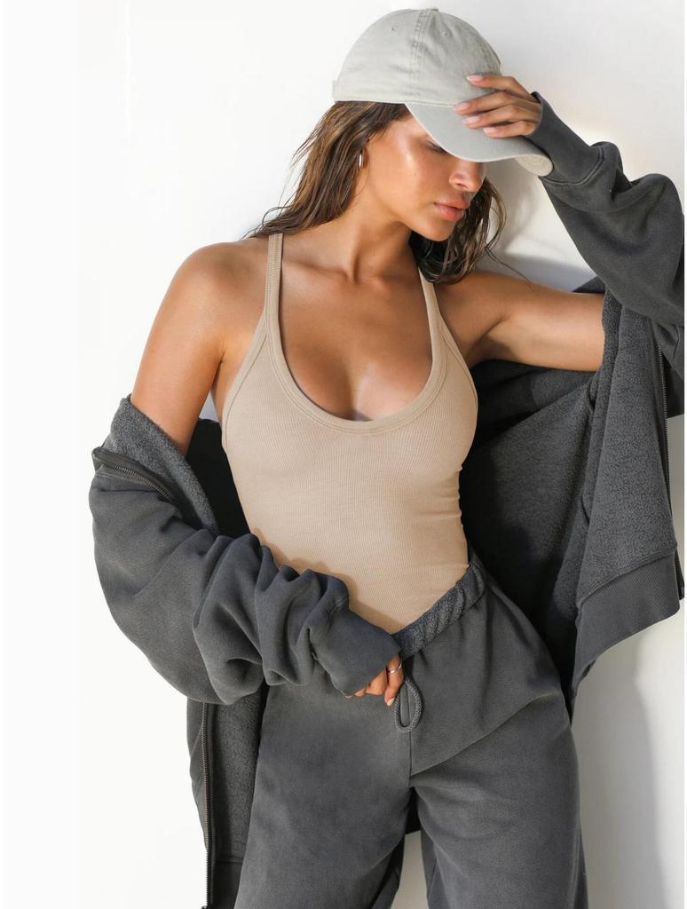 Round Neck Knit Tank Top Straps Crop Tops Women Summer Camis Solid Color Yoga Camisole Fashion SportsTube Female Sleeveless Cropped Y2K Girl Clothes