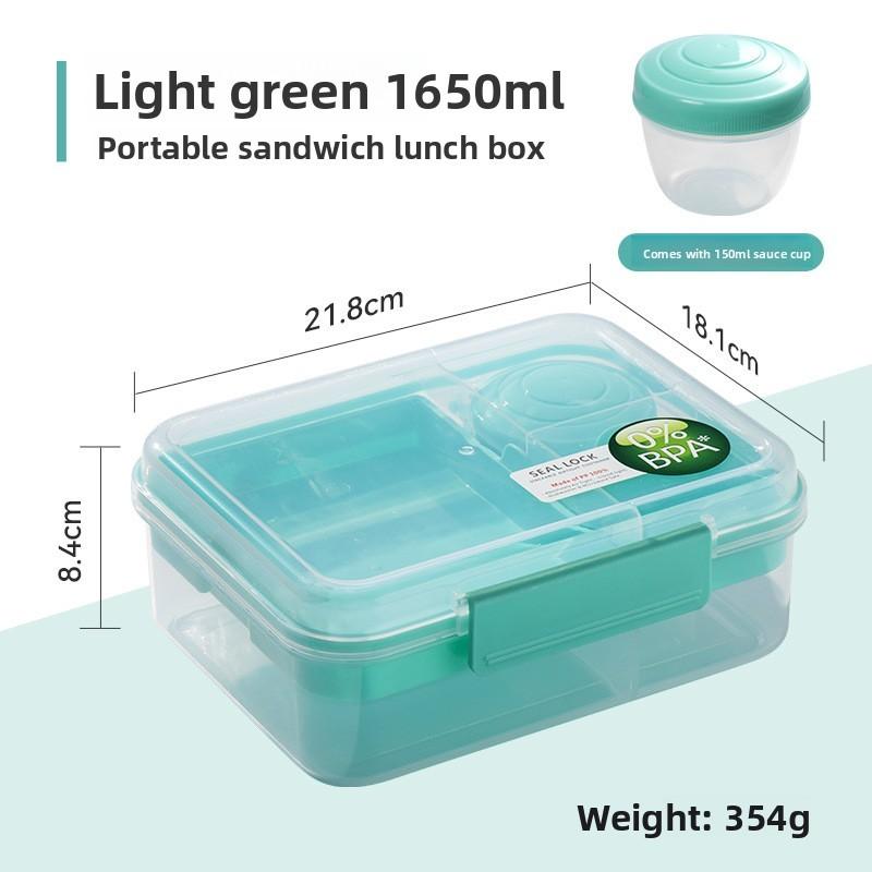 Portable Double Layer Bento Box With Dividers For Office Lunches And Picnics