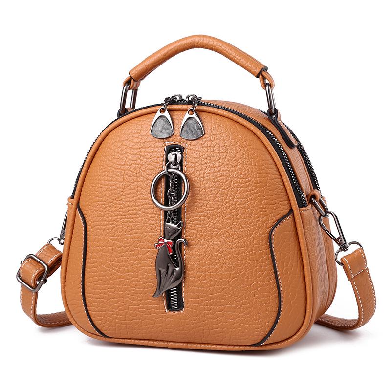 2024 Fashion Women's Small Round Crossbody Bag with Cute Pendant