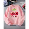 Kids Fashionable Crewneck Sweatshirt, Cute Dancing Cherry Duo Print,Casual Sportswear for Spring & Autumn