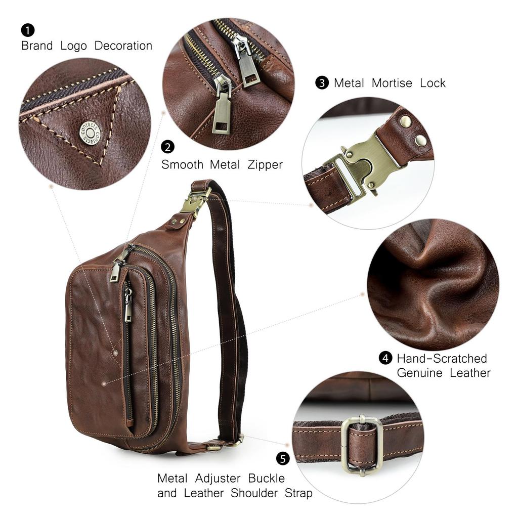 Pánské brašny z pravé kůže KONTAKT Vysoce kvalitní brašny do pasu Telefon Kapsa Pánské Tašky přes rameno Pánské Cestovní tašky