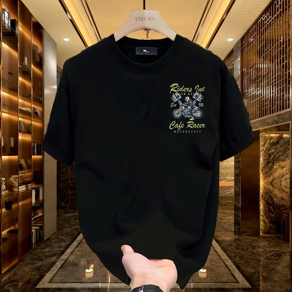 Cool Motorcycle Versatile Adult Mens Fashion Tshirt 100 Cotton Loose Casual Comfortable Refreshing Breathable Shortsleeved