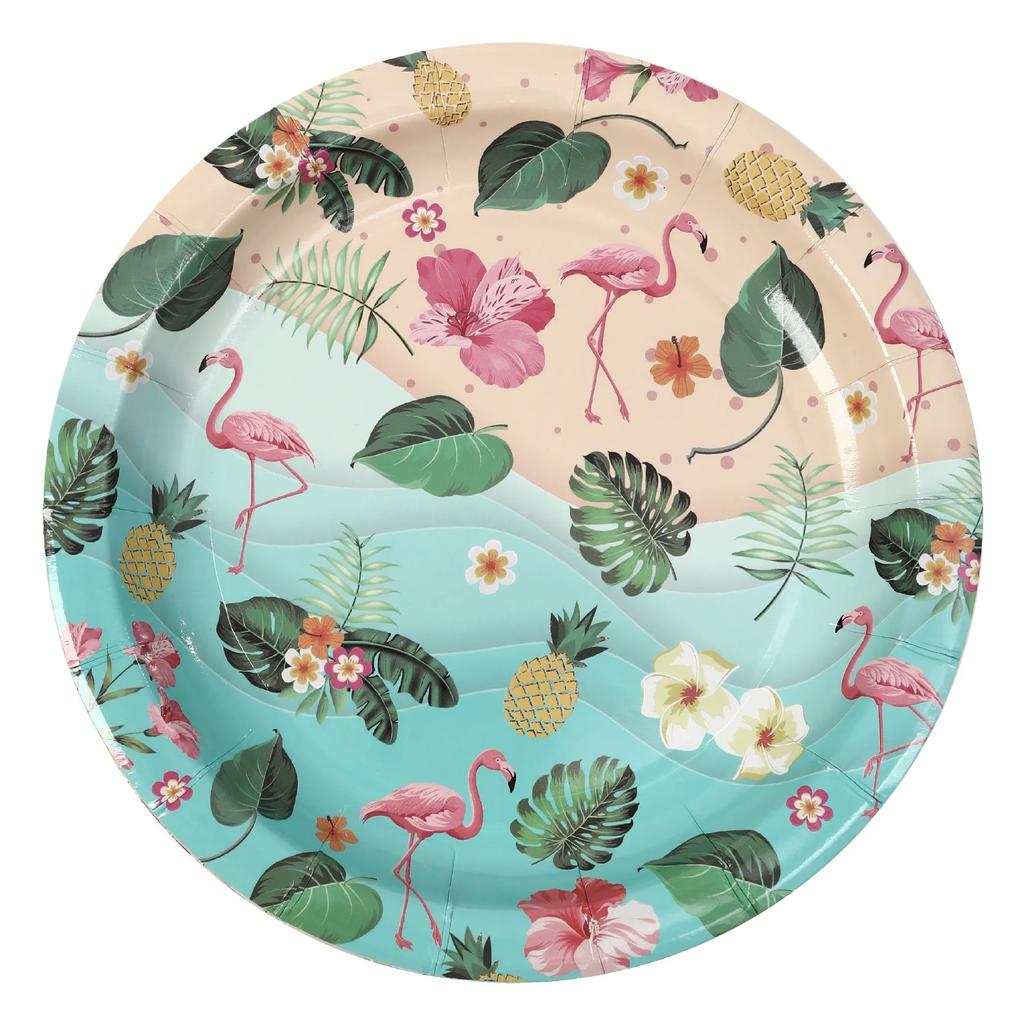 Hawaii Pineapple Disposable Tableware Summer Beach Party Supplies Pineapple Flamingo Plates Napkins Cup Hawaiian Party Decor