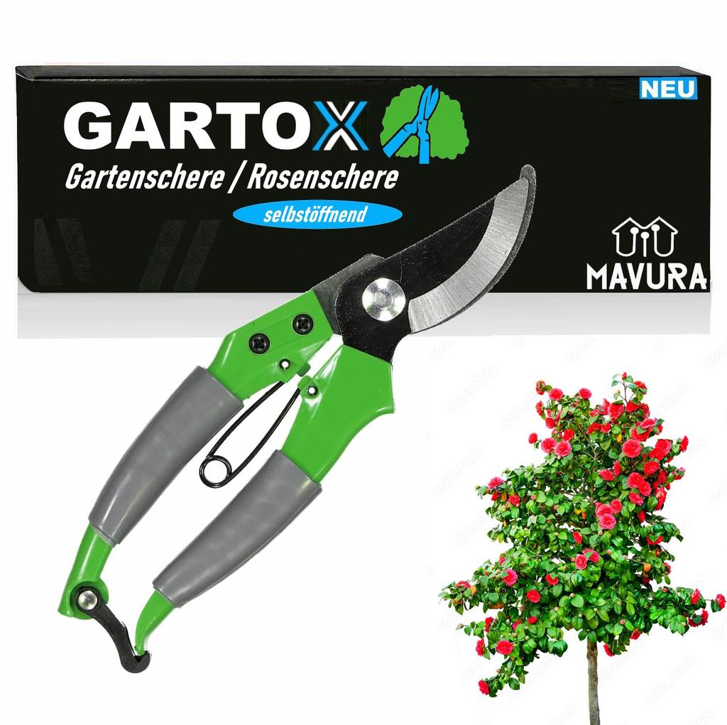 GARTOX Garden Shears, Rose Shears, Pruning Shears, Flower Shears, Vine Shears, Self-opening