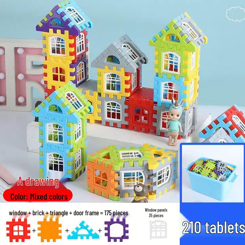 Grand Ensemble de Blocs de Construction Emboîtables pour Enfants de 3 à 6 Ans - Jouet Éducatif en Plastique pour l'Assemblage de Maison