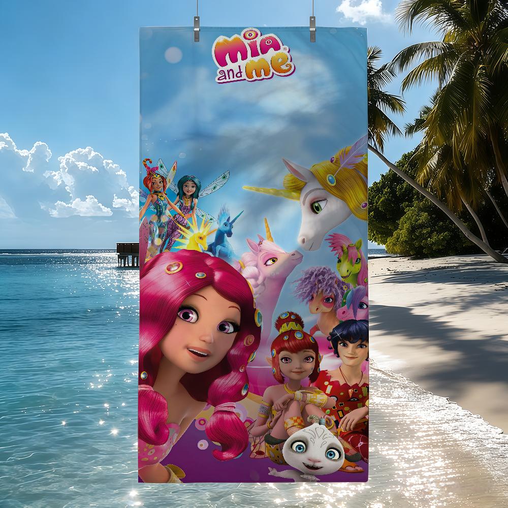 Cartoon M-Mia And M-Me Towel Drying Bath Towel Applicable To Light Swimming Camping Yoga Beach Out