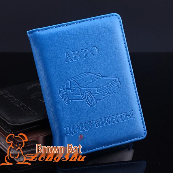 Russian Driver's License Leather Protector - Car Document Holder in Russian
