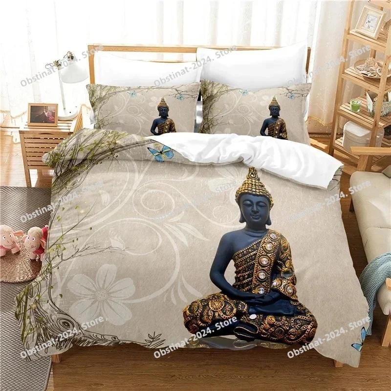 Buddha Statue Bedding Set Digital Bedding Set Duvet Cover Full Queen King Size Pillowcase Bed Printed Bed Set Aldult Kid Bedroom
