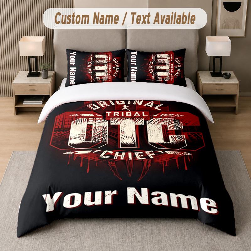 Custom Name WWE LOGO 3Pcs Duvet Cover Set Personalized Text Bedding Pillowcases Bedroom
