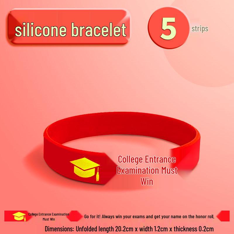 Motivational Exam Success Wristband: Lucky Silicone Bracelet for Students
