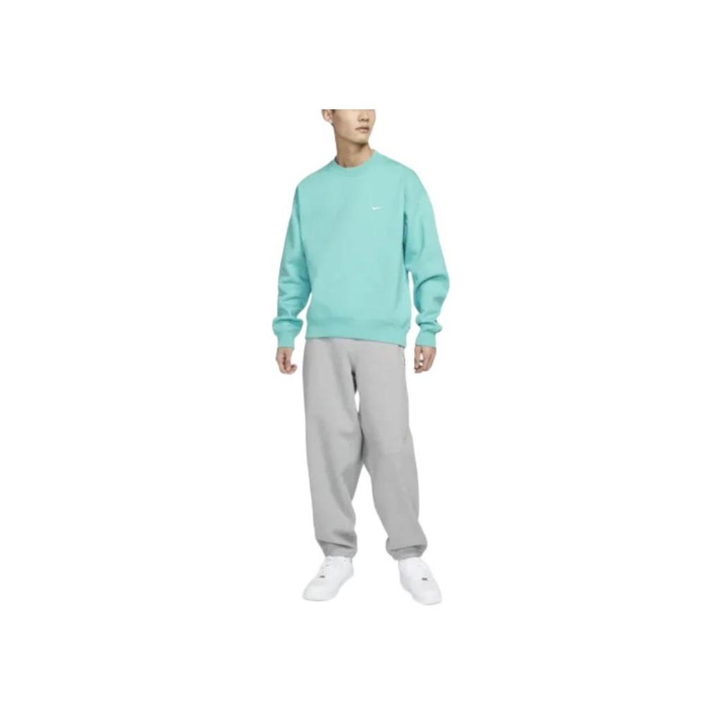Nike Lab Embroidered Logo Fleece Pullover Sweatshirt Men Tops Teal DA0318-393