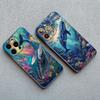 Space Ocean Whale Shark Swimming Phone Case For iPhone 16 15 14 11 12 13 Mini Pro Max Cover 15 14 7 8 Plus X XR X Fundas Shell