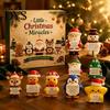 Cute Christmas Decorations 9 Grid Countdown Box, Santa Snowman And Gift for Best Friends Reindeer Figurines with Inspirational Quotes, Holiday
